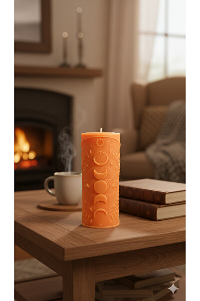 Raw Home Ay Döngüsü Ritüel Mum – Mandalina Kokulu | El Yapımı Soya Wax Silind...