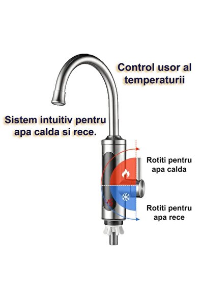 MODVIA Instant faucet 3300W LED stainless steel rotating 360