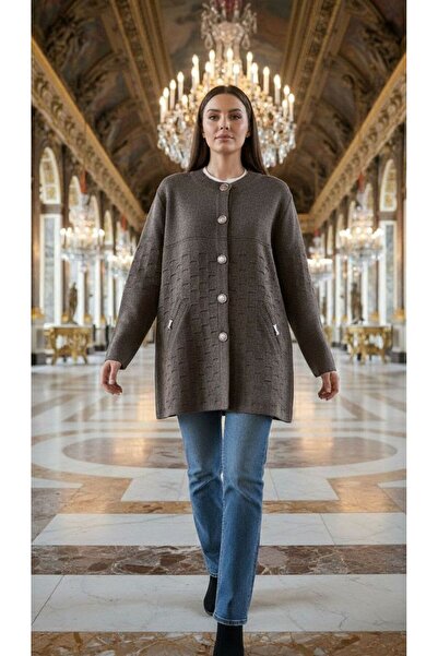 larocci Women's Buttoned Textured Knit Cardigan