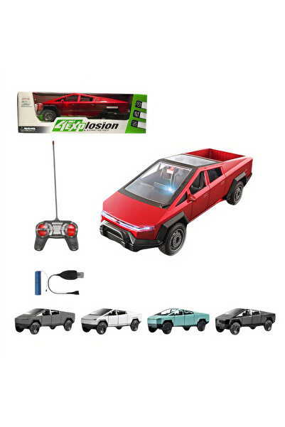 First Choice Mașină electrică Tesla Truck 27x9cm cu telecomandă, baterie reîncărcabilă și lumini LED