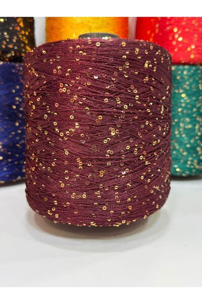 DmrTuhafiye 100gr Pullu El Örgü ipi - Bordo