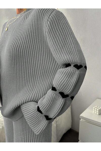 DEHA textile Winter Knitwear Double Set Casual Sweater ↬   Pants→ Hearted Knitwear Set
