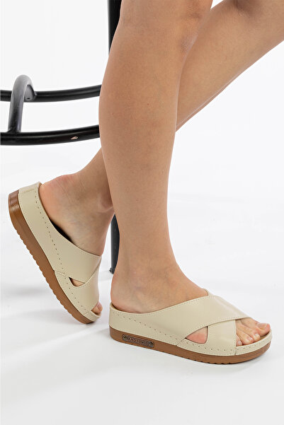 M Miel Women's Orthopedic Sole Comfortable Cross Strap House Slippers Slippers