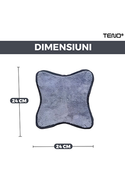 Teno Set of 3 Replacement Pads for Mop with Star-Shaped Head, 360-degree rotation, 24 cm, grey