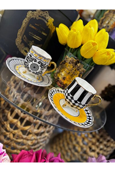 hediye Esterhomedecor 2 Personality Pedestal Porcelain Coffee Cup