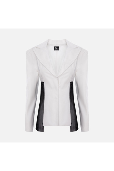 Enchanté Sori POPLIN SHIRT WITH SILK TULLE