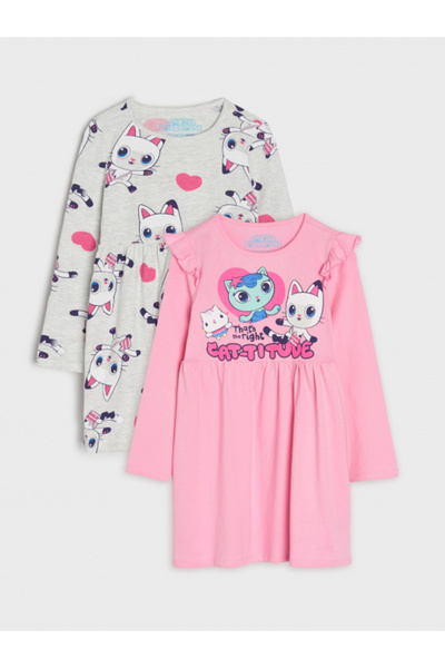 Gabby's Dollhouse Set of 2 long-sleeved cotton dresses