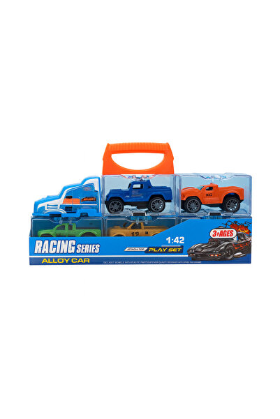 OEM Set camion transport auto – Mașină din aliaj Racing Series, 1:42, 26x13 cm