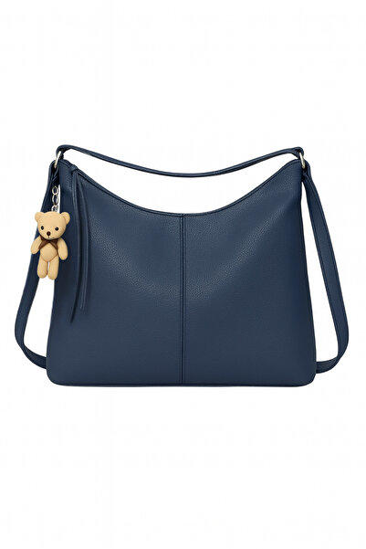 Av A Dos Large Size Women's Faux Leather Shoulder Bag with Teddy Bear, Can Be Used as a Shoulder or Backpack