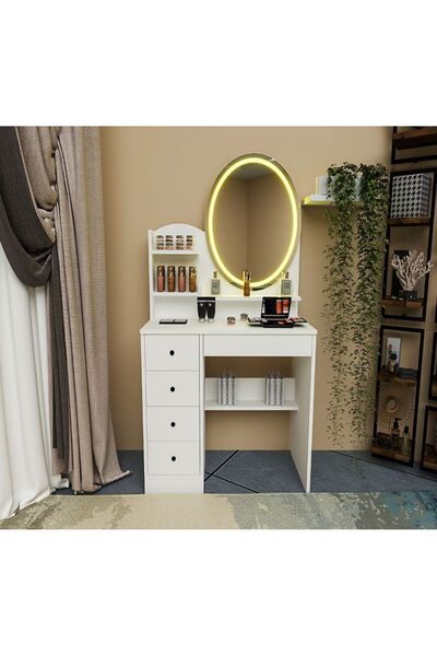 avesta mobilya makyaj masası tuvalet masası LED ışık HEDİYELİ kulis aynası pr...