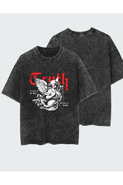 DEEFWEAR Tricou unisex cu imprimeu, spălat și uzat