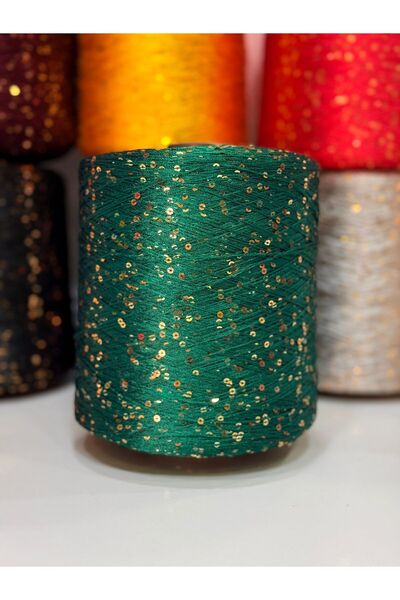 DmrTuhafiye 100gr Pullu El Örgü ipi - Yeşil