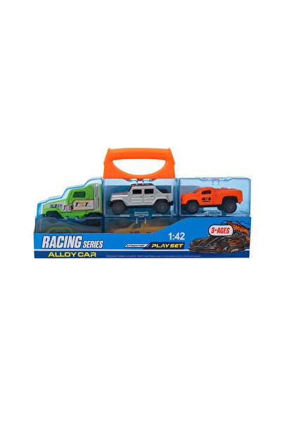 OEM Set camion transport auto – Mașină din aliaj Racing Series, 1:42, pentru ...