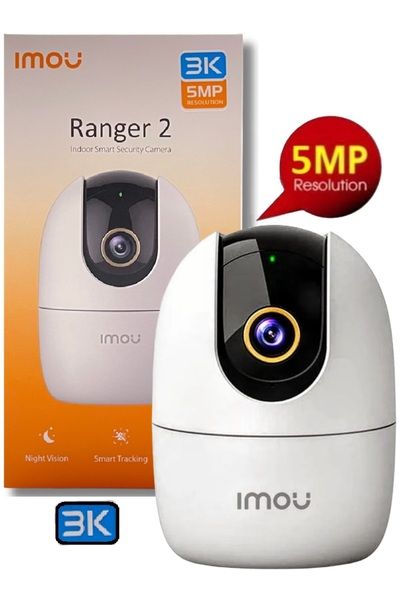Imou Ranger2 3K FHD 360° Security Camera with Human Detection, Night Vision, 5MP Resolution, WiFi & Ethernet Connectivity