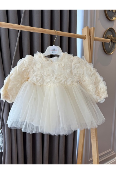 Baby Aden BabyAden ανάγλυφο λουλουδάτο χριστουγεννιάτικο κοστούμι Mevlüt βραδινό φόρεμα γενεθλίων για κοριτσάκι παιδικό φόρεμα