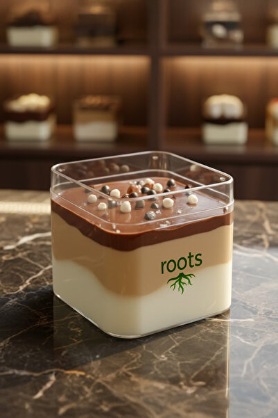 Silmaril Store Şeffaf Magnolya Kasesi Kapaklı Plastik Tatlı Kasesi Porsiyonlu...