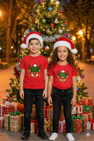 Windy Island Unisex Girls/Boys Crew Neck 100% Cotton'Cute Deer' Printed T-Shirt