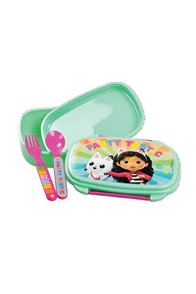 Gabby's Dollhouse Plastic sandwich box with cutlery Color Fade, 18 x 13 x 6.5 cm