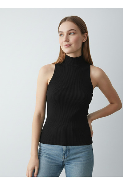 My Blog Schwarzer Hochhals-Unterhemd - 251004