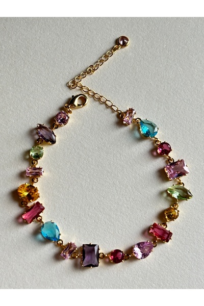 lotusbybuket سوار نسائي من BIP مصنوع من الفولاذ متعدد الألوان وحجر الزركون لل...