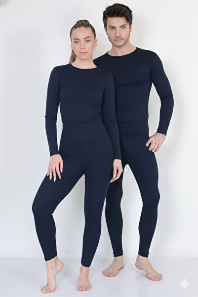 Isıl Termal | Cotton Unisex Thermal Comfortable Set Dark Blue (1 Piece)