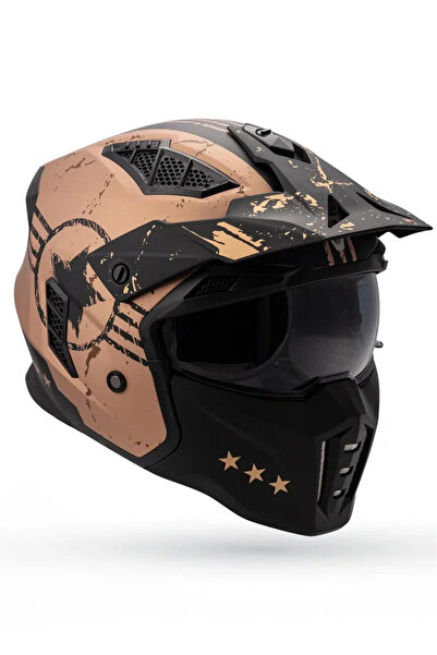 DeadG Helix Colonel Mat Siyah-Kum Modüler Kask