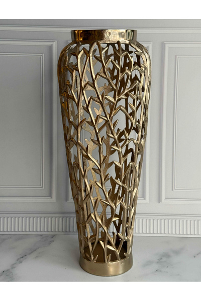 city gold PİRİNÇ ESKİTME GOLD VAZO 72x18 CM