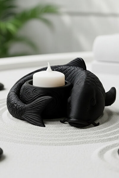 Oxyteez Dekoratif Balık Mumluk LED Tealight Gece Lambası 4 Renk PLA Biblo