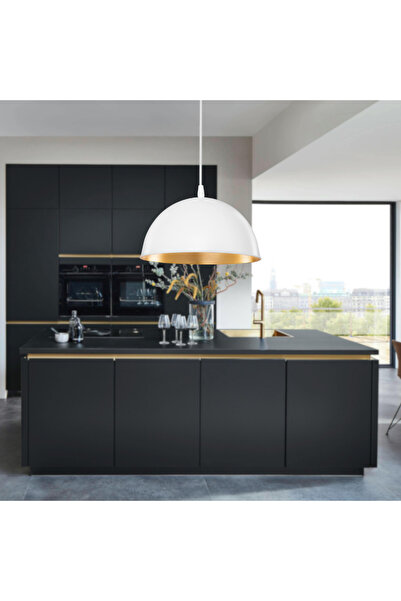 Art&Gift Haus Yarım Küre Beyaz İçi Gold ABS Mutfak Hol Avize Kafe Kuaför Depo...