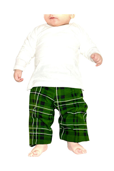 Drop Kids Children's Baby Pajama Set Long Sleeve Green Plaid