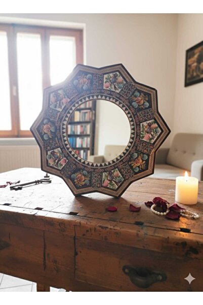 Persian Art İran Geleneksel Sanatları El Yapımı Kuş ve Çiçek Motifli Dekorati...