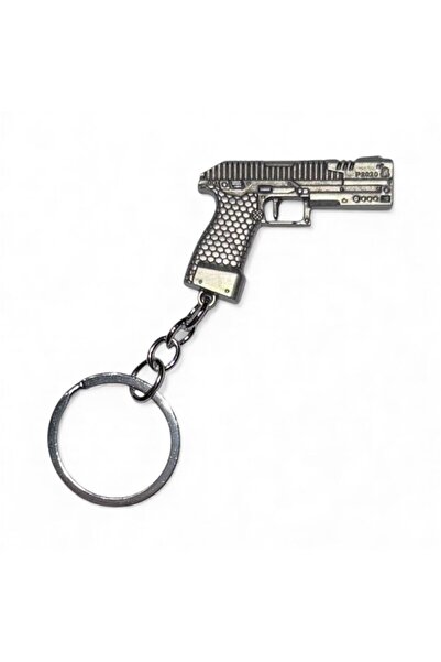 YSG AV MALZEMELERİ & BIÇAKÇILIK سلسلة مفاتيح فضية على شكل مسدس P2020