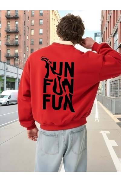 ArtYus سويت شيرت بأكمام طويلة للجنسين من FUN Transfer مطبوع مقاس كبير ذو ياقة...