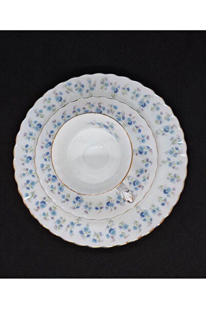 Royal Albert Memory Lane Bone China Porcelain Double Coffee Cup and Saucers 3 Pieces 120 ml