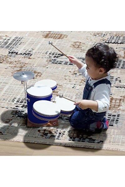 Souvenest Real Leather Bell Gift Toy Children's Drum (Blue)