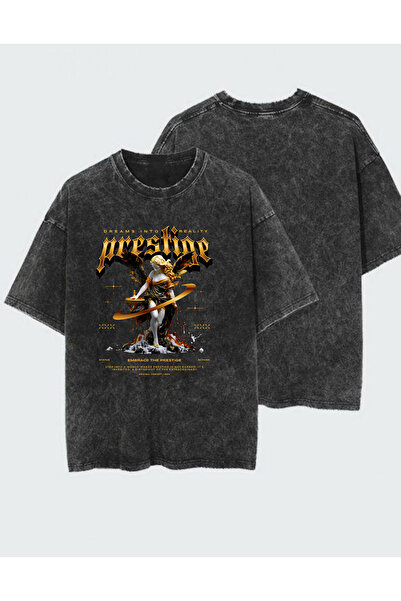 DEEFWEAR Tricou unisex cu imprimeu, spălat și uzat