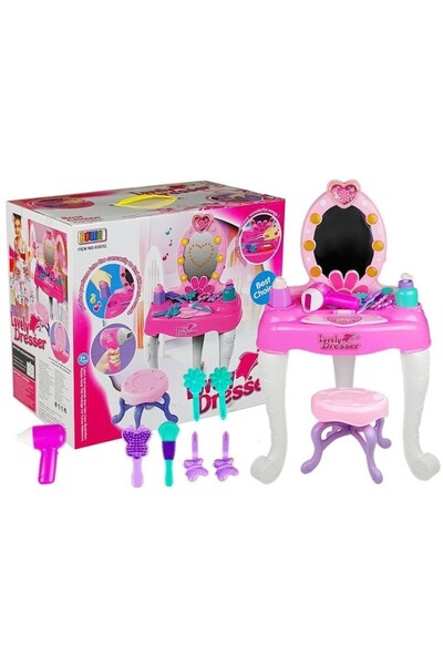 Tessari Makeup Table with Mirror, Accessories & Sound, 78 cm - 25 pieces