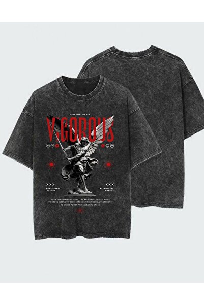 DEEFWEAR Tricou unisex cu imprimeu, spălat și uzat