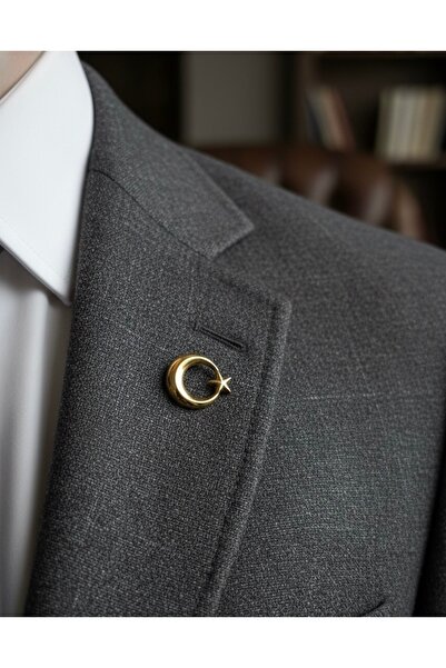 İnci Hilal ve Yıldız model unisex rozet