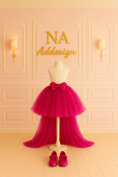 NA ADDESIGN Fusta tutu cu coada – Căptușeală cu talie elastică, cataramă cu fundă (7 CULORI)