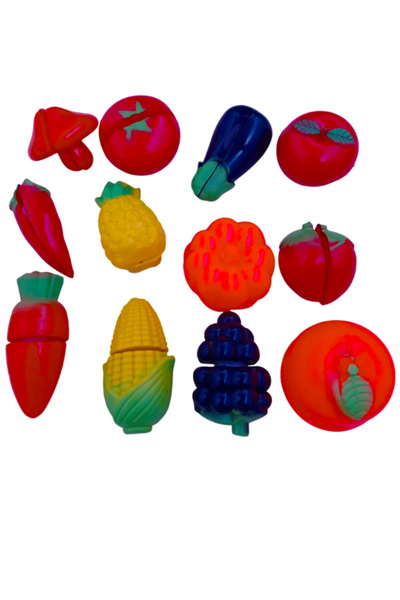 a v d a 28 Pieces Cuttable Toy Fruit Vegetable Cutting Set with Velcro