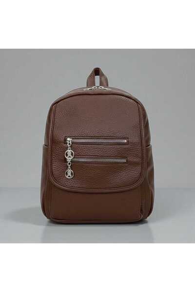 Daisy Bag Co. Stylish Leather Women's Backpack - Multi-Pocket, Metallic Look