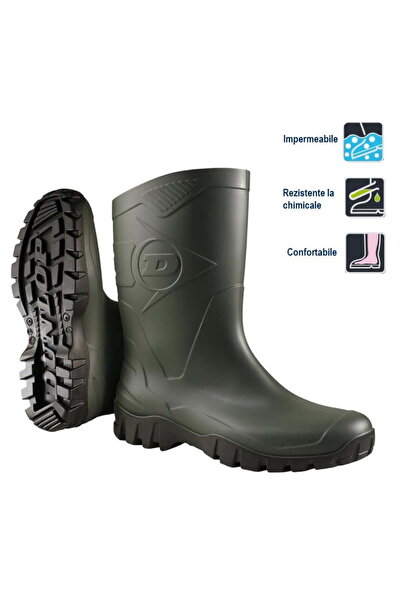 DUNLOP DEE K 580011 PVC Boots, Green, No Toe Cap, 27 cm
