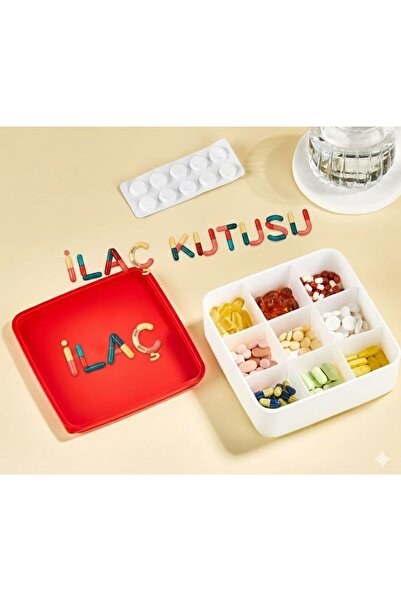 Saint Belisama Concept New Generation 9-Compartment Medicine Box with Lid, Storage Container, Makeup Box