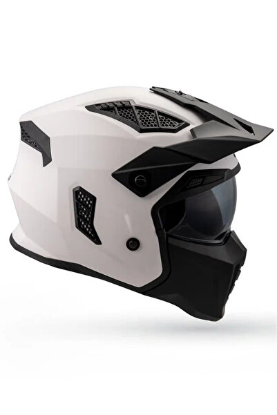 DeadG Helix Mat Beyaz-Siyah Modüler Kask