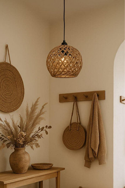 Art&Gift Handmade Jüt Örme Tekli Top Şeklinde Sarkıt Hol Antre Çocuk Odası Ka...