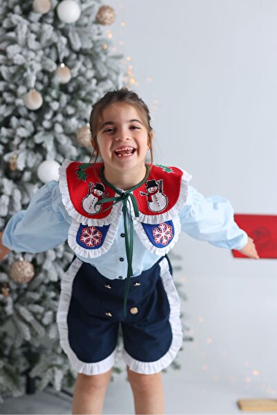 Hulm Yılbaşı Yakalı Kız Çocuk Gömlek