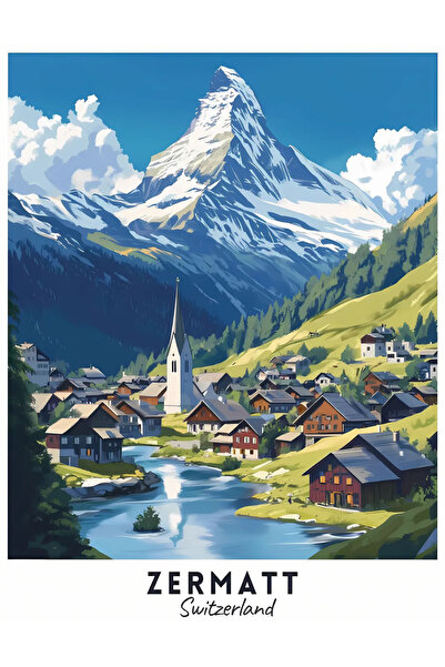 LİLYHOBBYLAND Sayılarla Boyama Seti Dünya Şehirleri 40x50cm: İsveçre-Zermatt