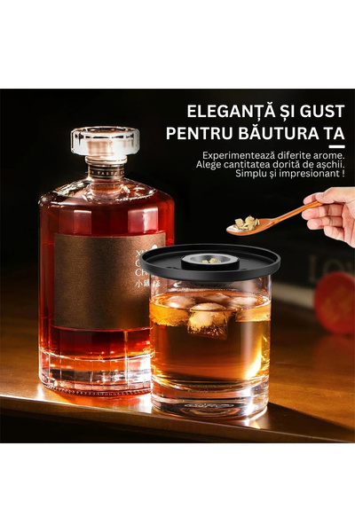 PLEMORY Set Smoker Electric pentru Afumat Bauturi, Afumator Bauturi Whisky/Cocktailuri plus 6x Arome