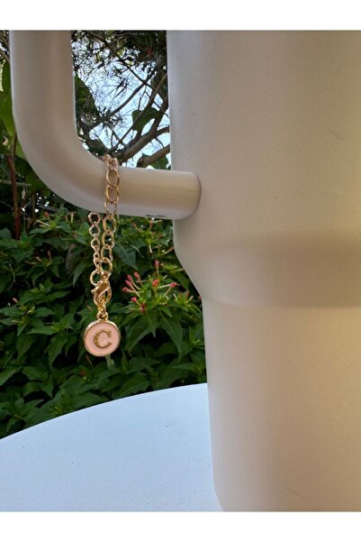 YuccaCo Accessorize Your Life Pink Thermos Compatible Accessory with Letter C/Letter C Thermos Charm/Letter Thermos Ornament